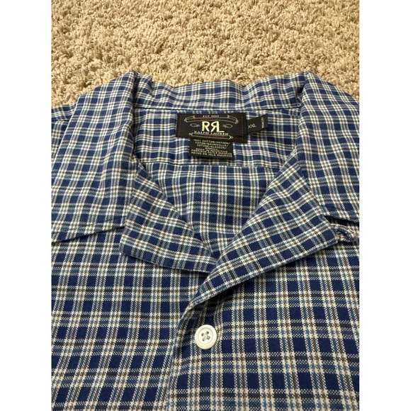 Pristine Vintage Rare Double RL Tartan Blue Collar Shirt Mens XXL VTLB-260 - Picture 8 of 11